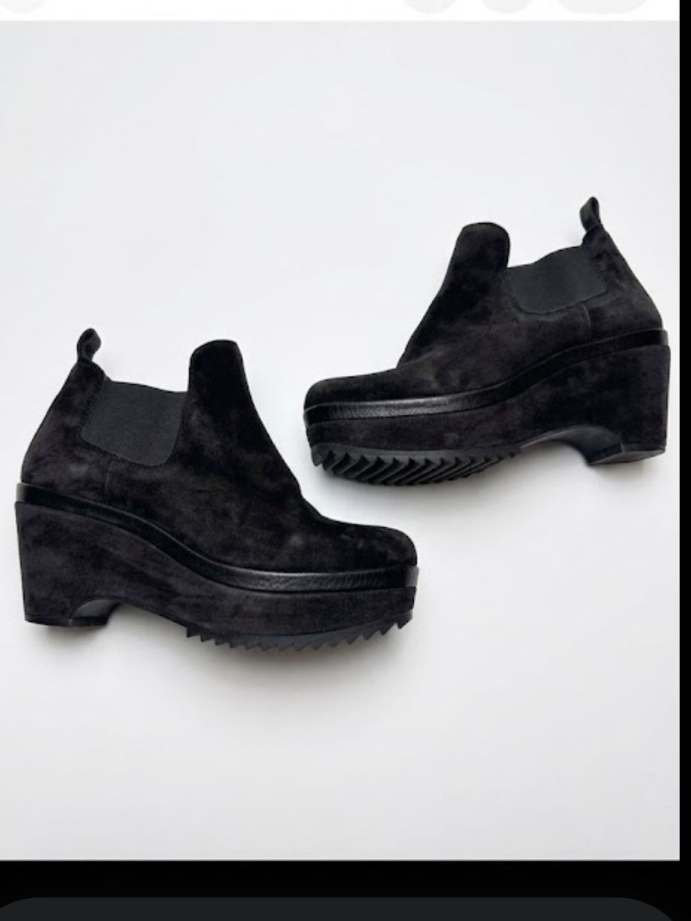 Pedro Garcia Black Suede Platform Chelsea Booties - Picture 2 of 4